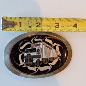 VINTAGE Consolidated Freightways Trucker Belt Buckle Metal Semi Truck